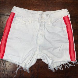 White Frey Hem Demin Shorts